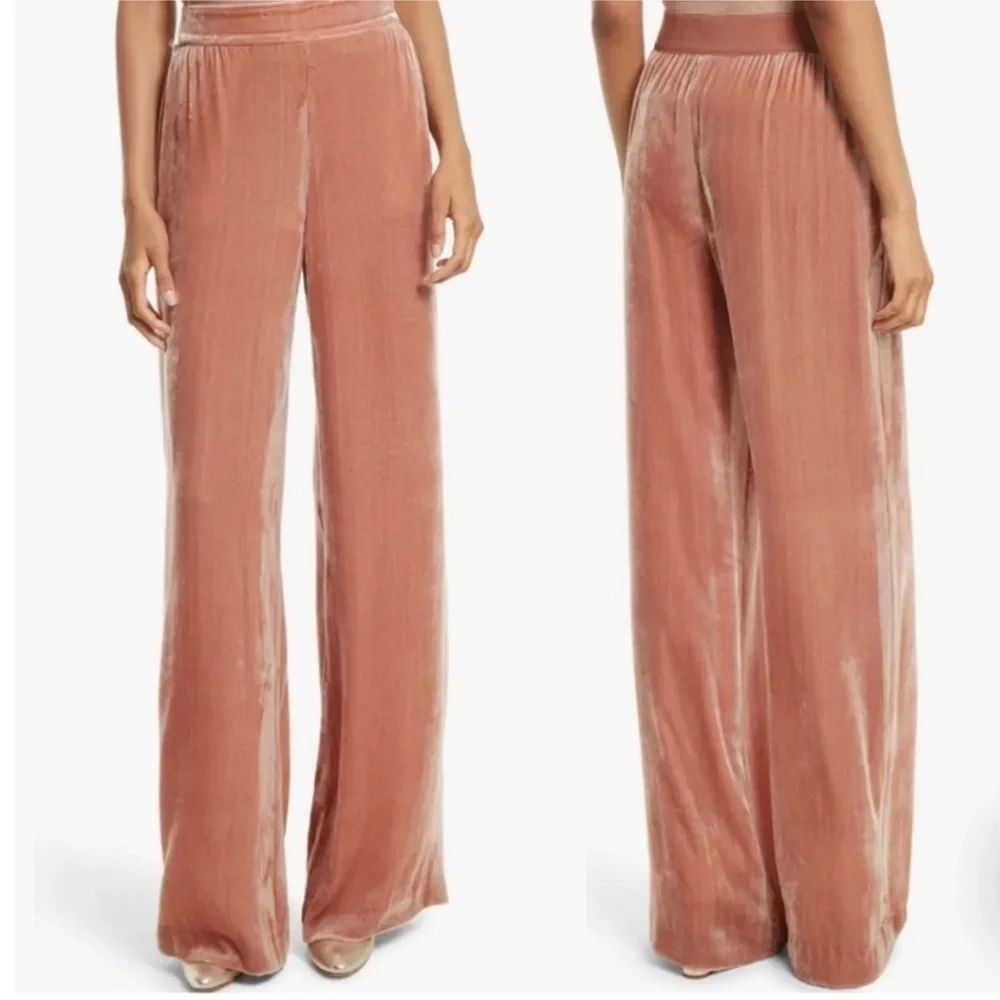 Alice and Olivia pink velvet pants, size 2 - Picture 2 of 4